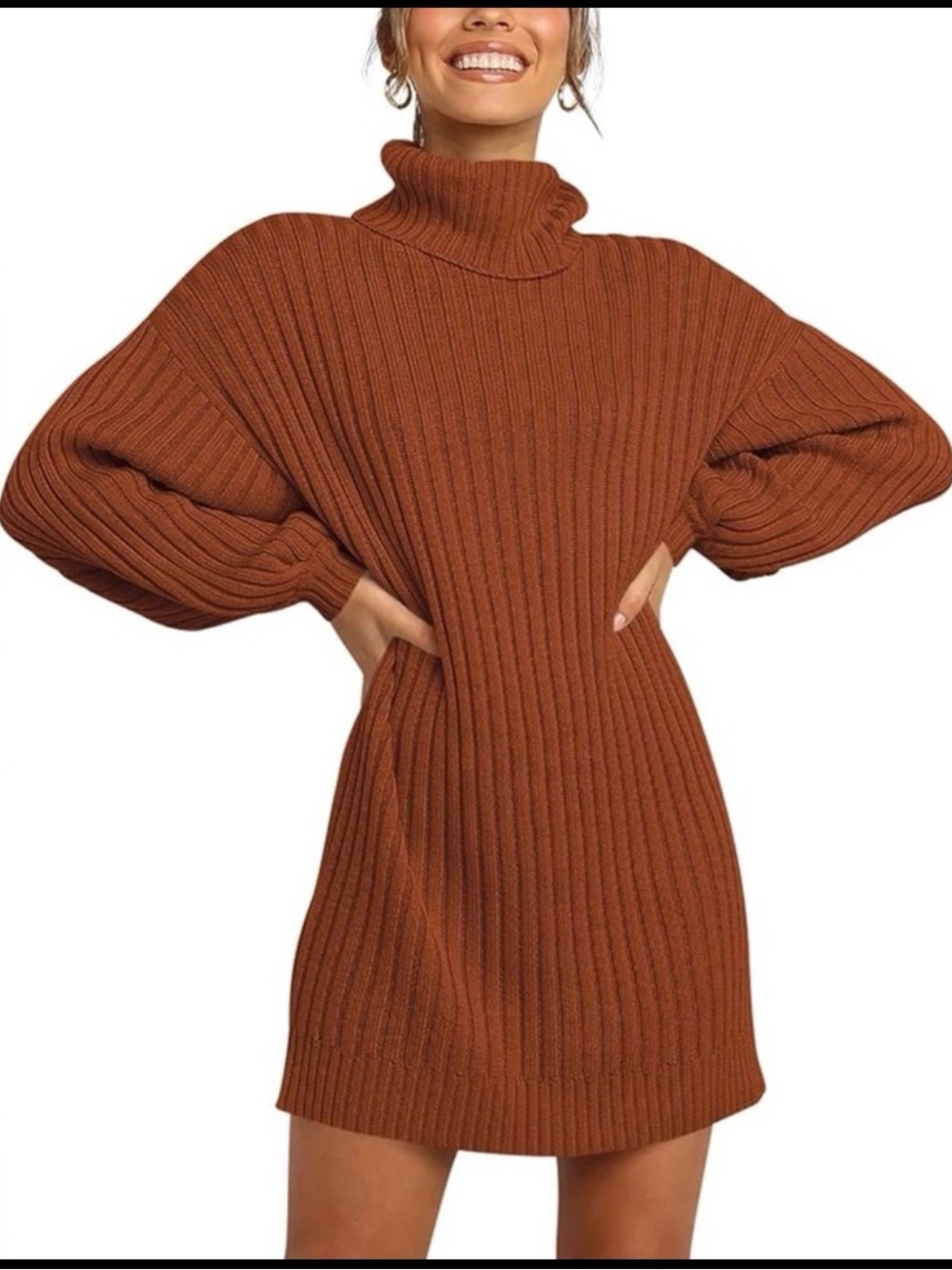 FALL WEATHER- Terracotta sweater dress